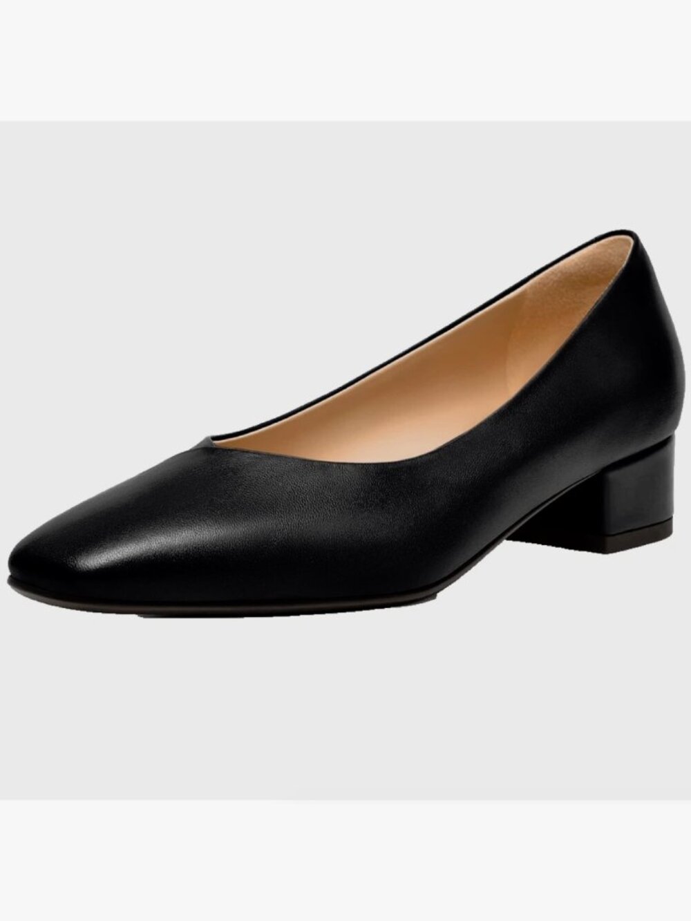 NEW IN BOX! FEMSTEP BLACK LEATHER SQUARE TOE HEELS PUMPS DRESS SHOES WOMENS 7.5